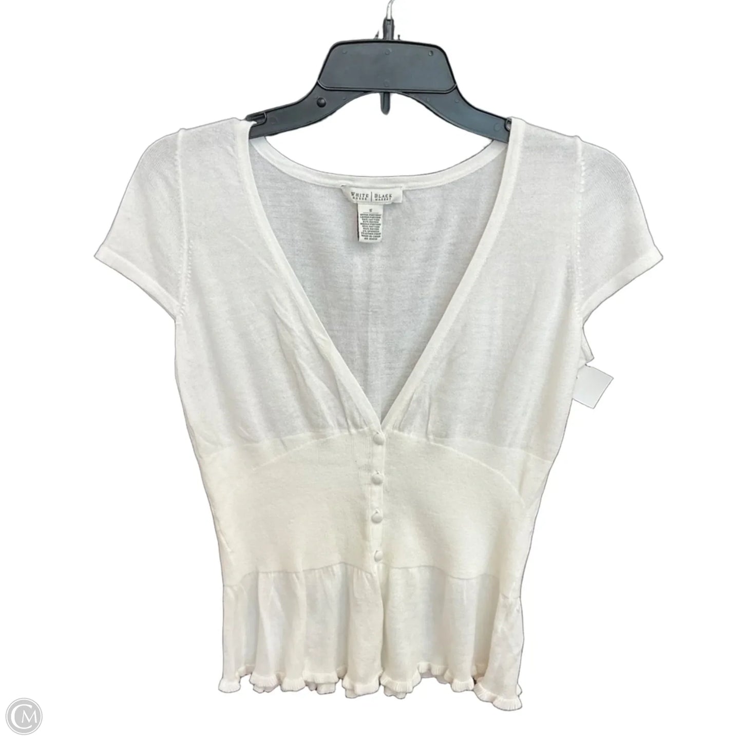 Top Short Sleeve By White House Black Market In White, Size: S