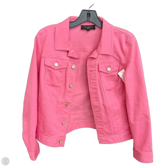 Jacket Denim By Talbots In Pink Denim, Size: Mp