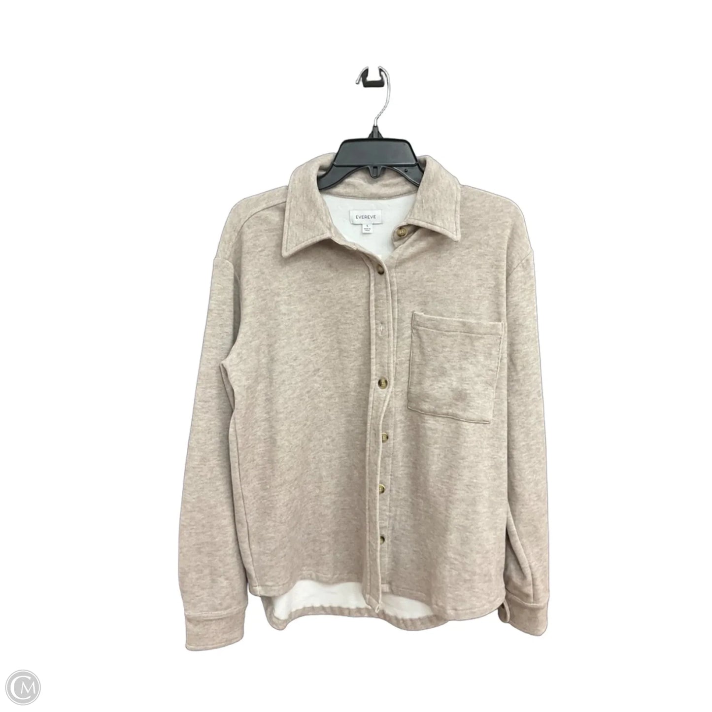 Blouse Long Sleeve By Evereve In Brown, Size: S