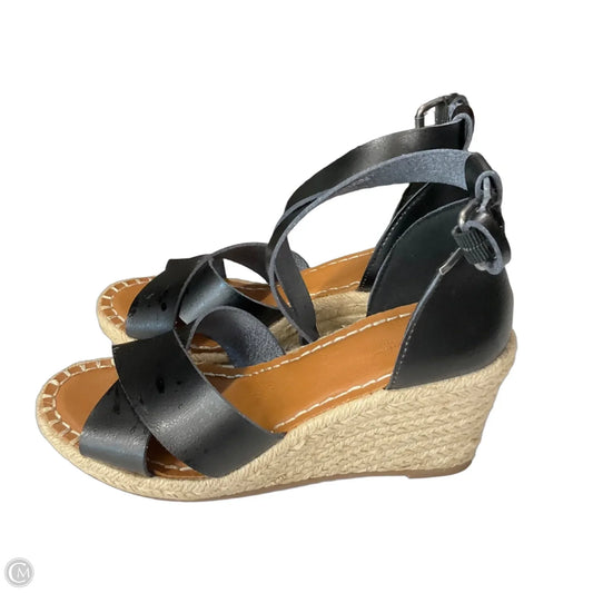 Sandals Heels Wedge By Universal Thread In Black, Size: 7.5