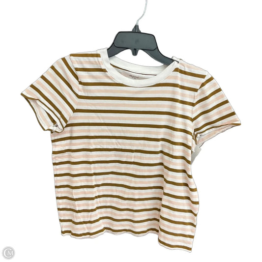 Top Short Sleeve Basic By Madewell In Striped Pattern, Size: M