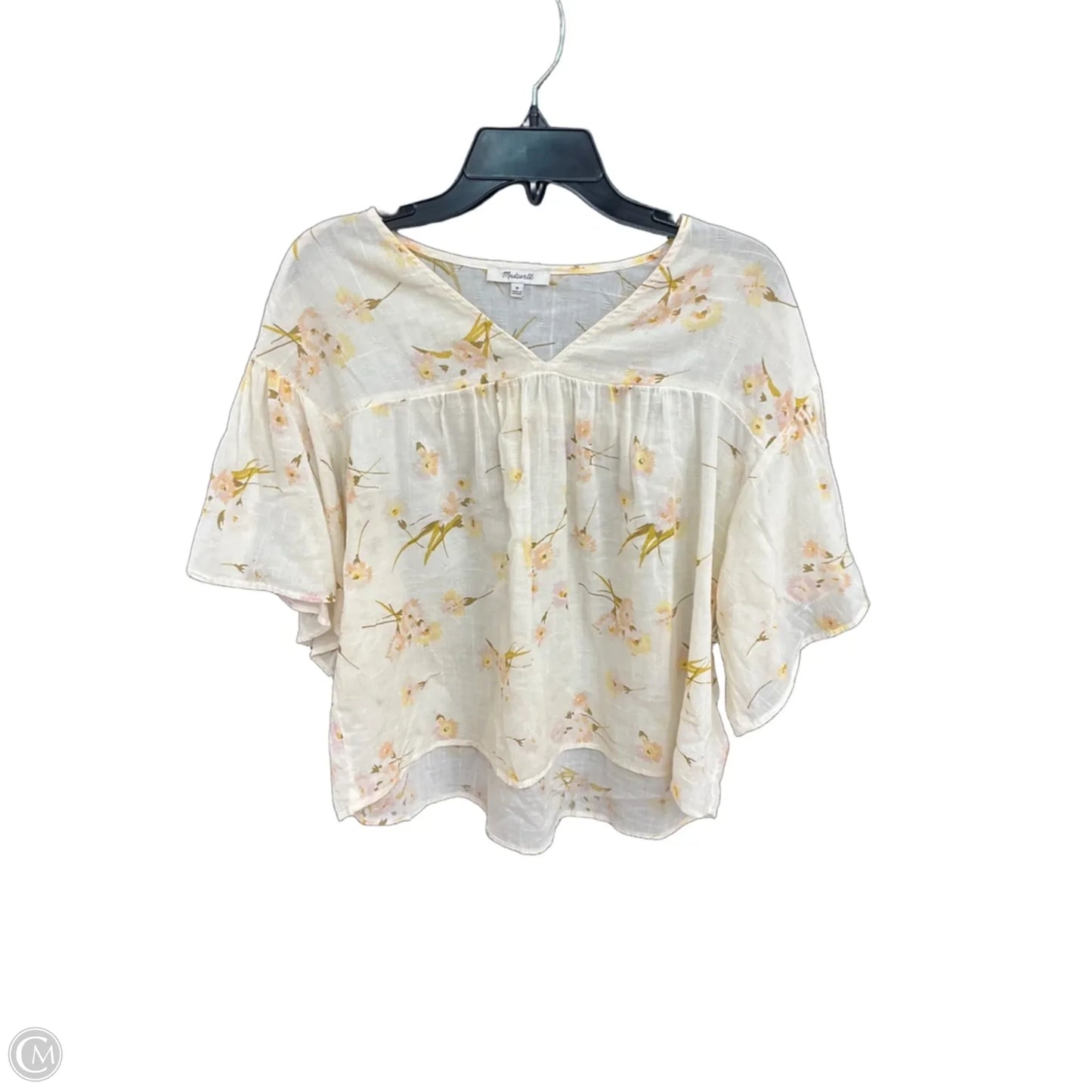 Top Short Sleeve By Madewell In Cream, Size: M