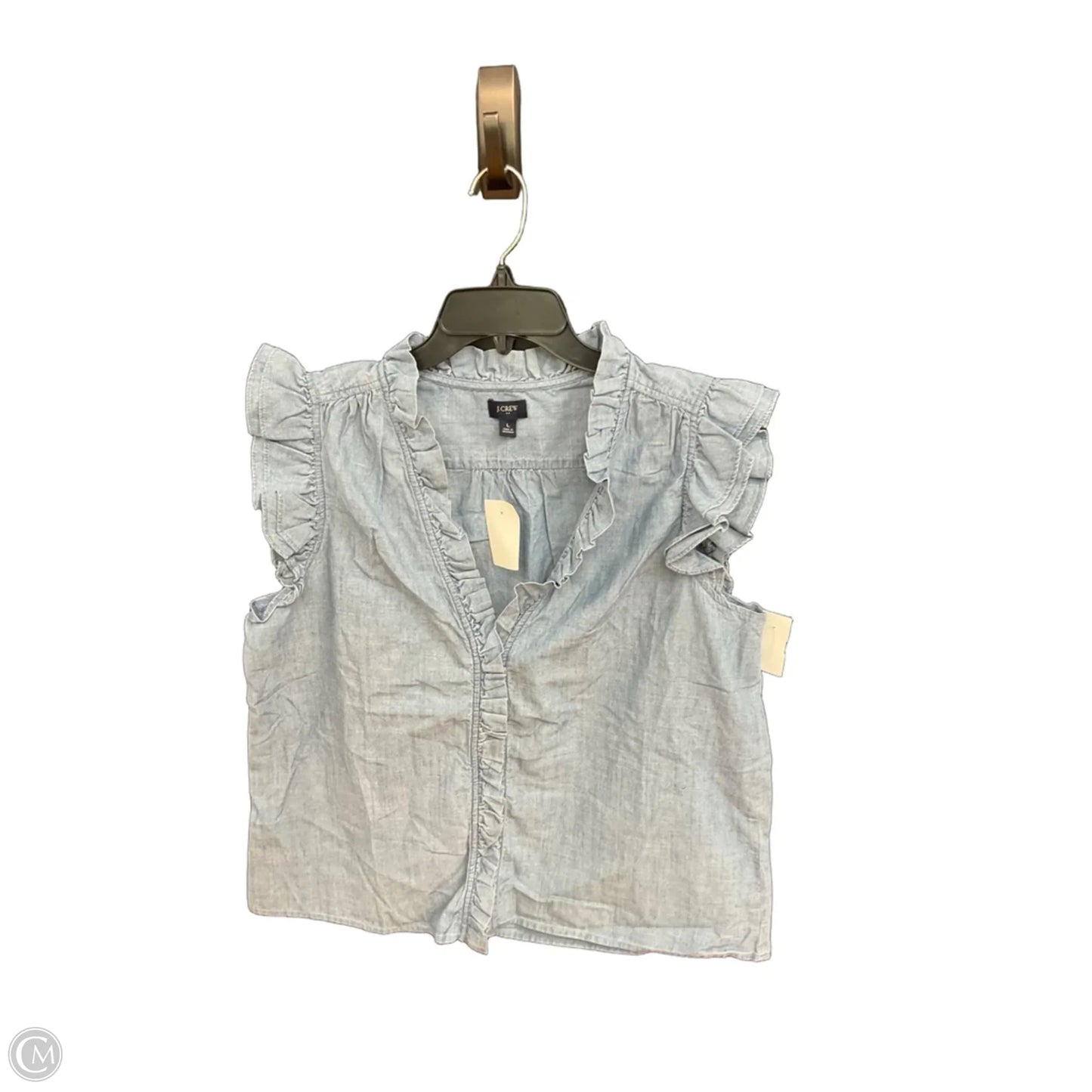 Blouse Sleeveless By J. Crew In Blue Denim, Size: L