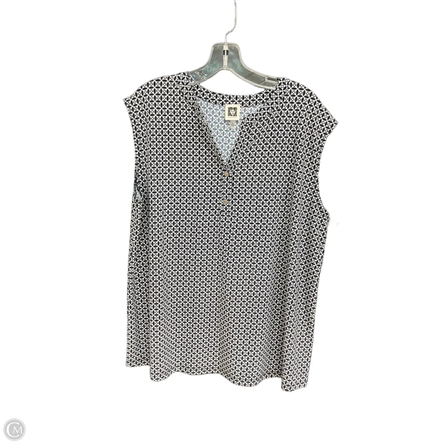 Top Sleeveless By Anne Klein In Navy, Size: 1x