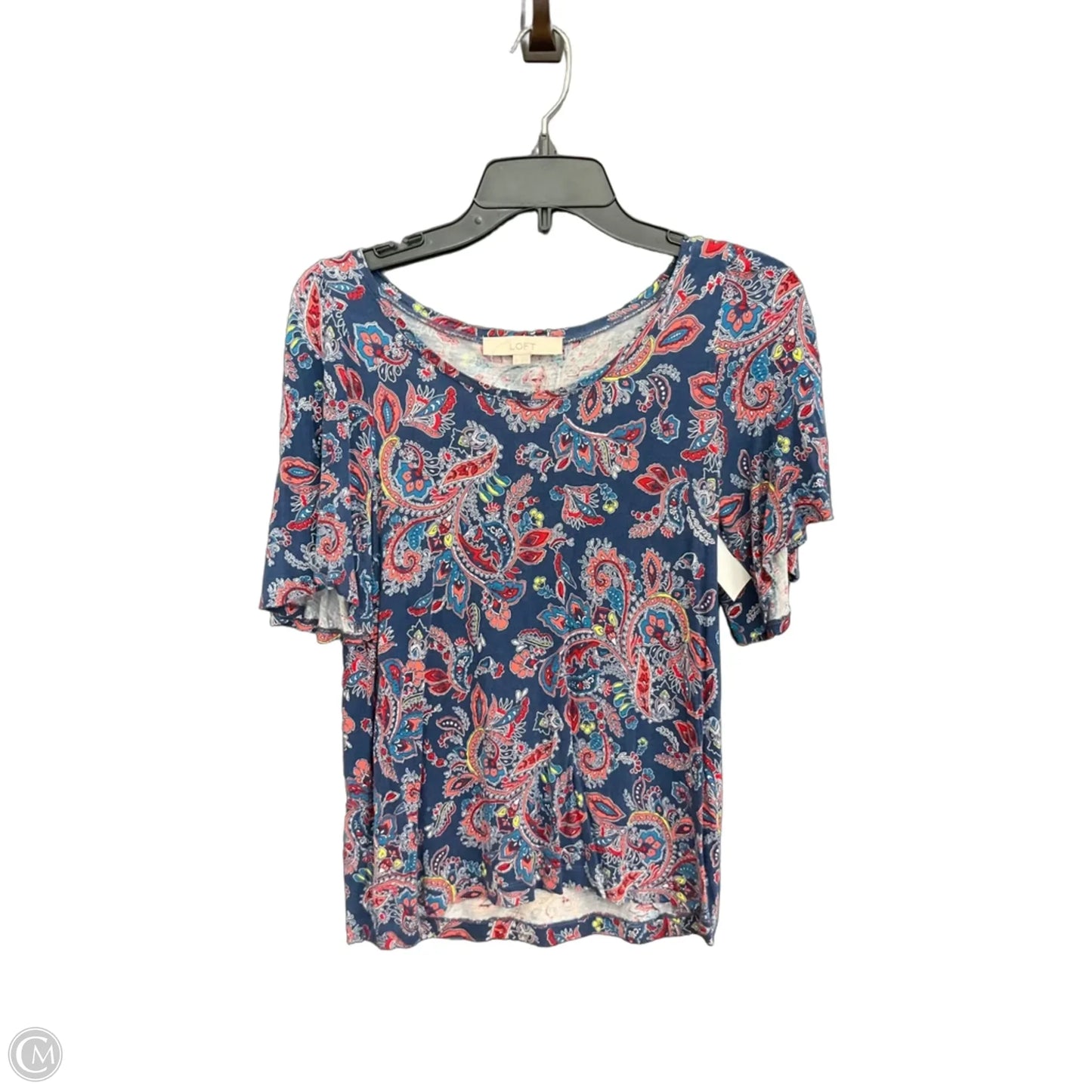 Top Short Sleeve By Loft In Blue, Size: Xs