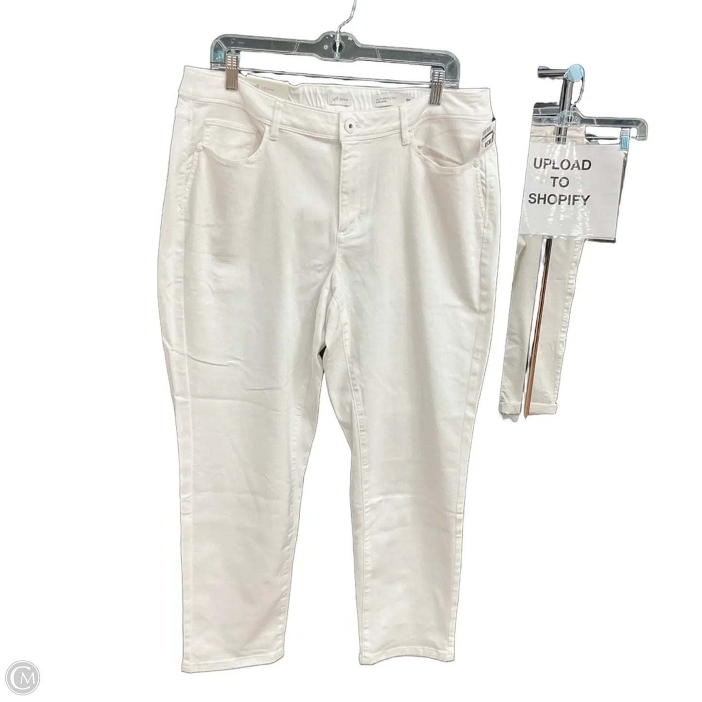 Jeans Straight By J. Jill In White Denim, Size: 18