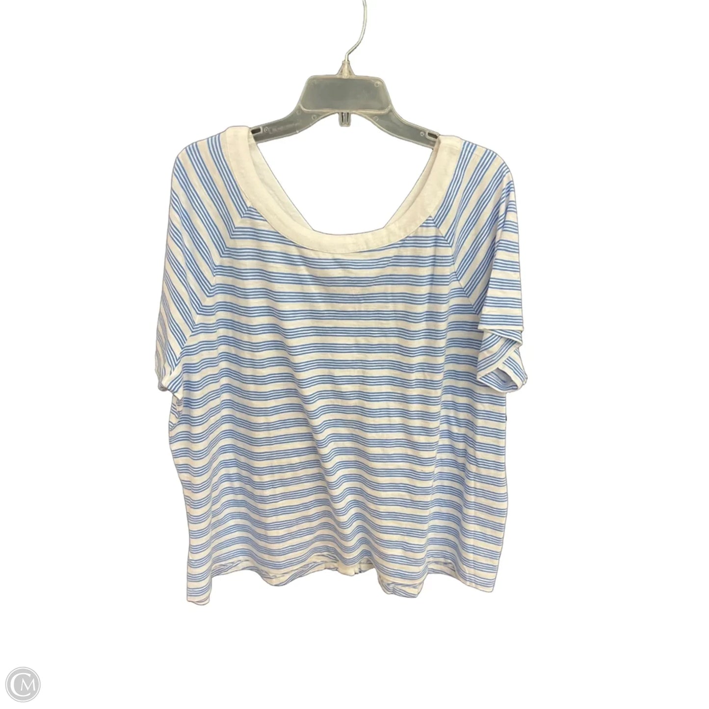 Top Short Sleeve By Talbots In Striped Pattern, Size: 2x