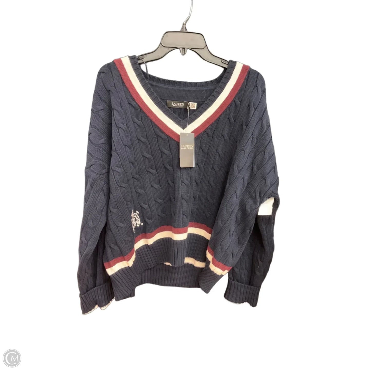 Sweater By Lauren By Ralph Lauren In Navy, Size: Xxl