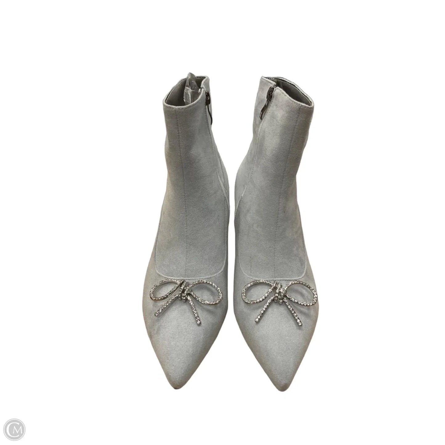 Boots Ankle Heels By Clothes Mentor In Grey, Size: 9