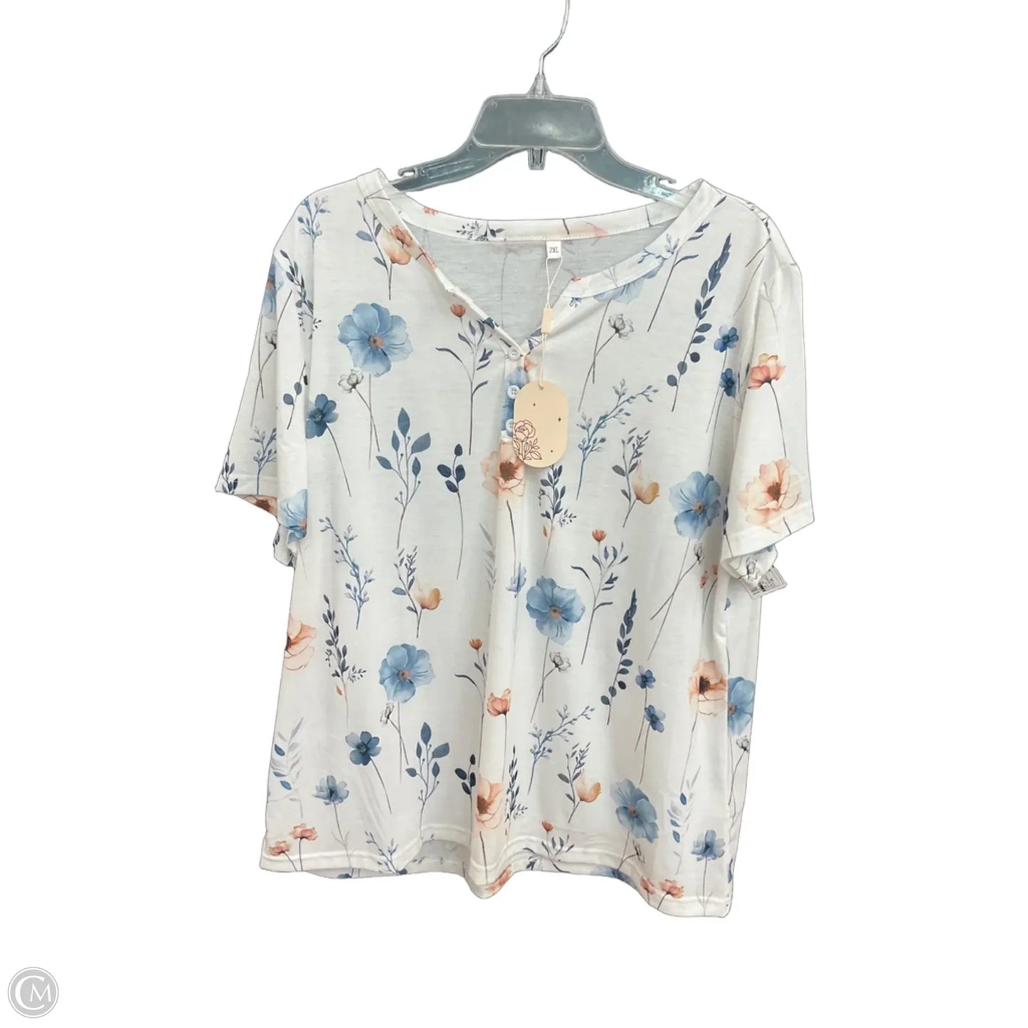 Top Short Sleeve By Clothes Mentor In White, Size: 2x