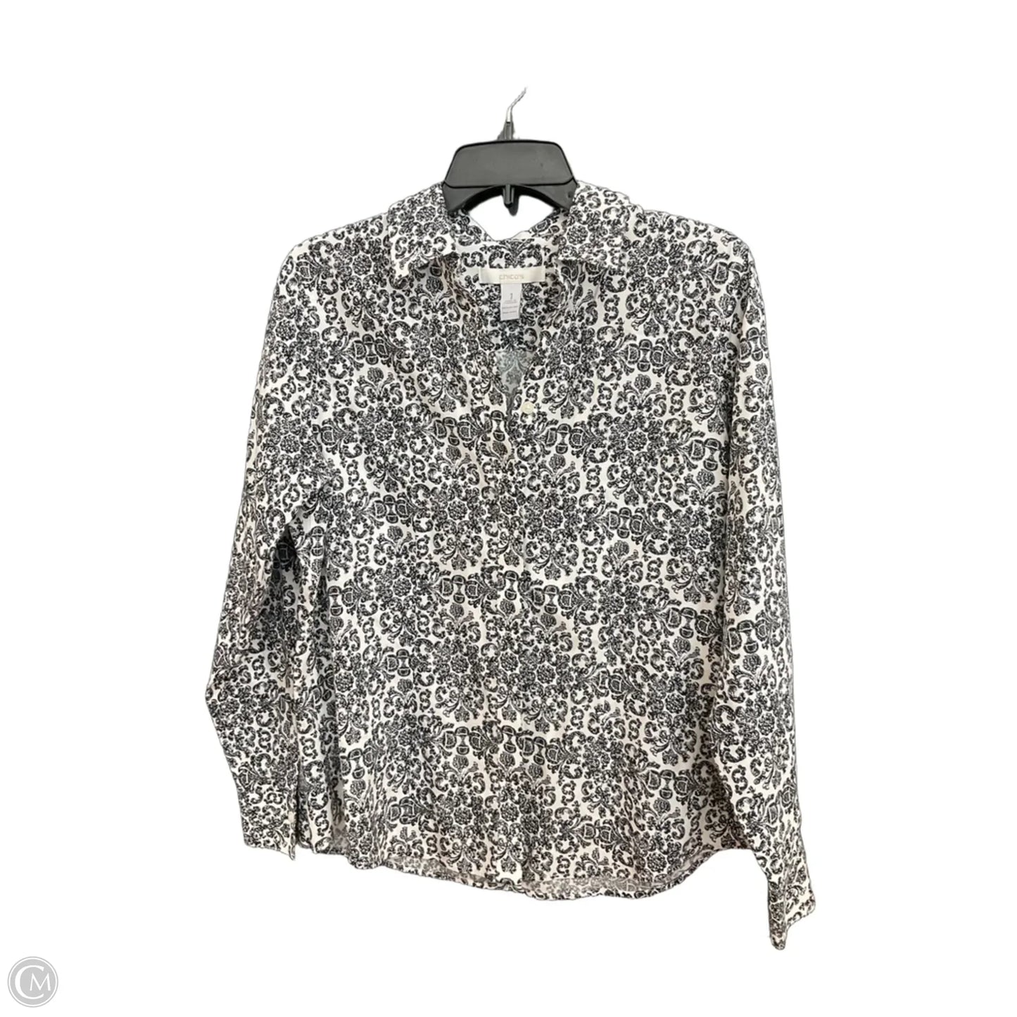 Blouse Long Sleeve By Chicos In White, Size: L