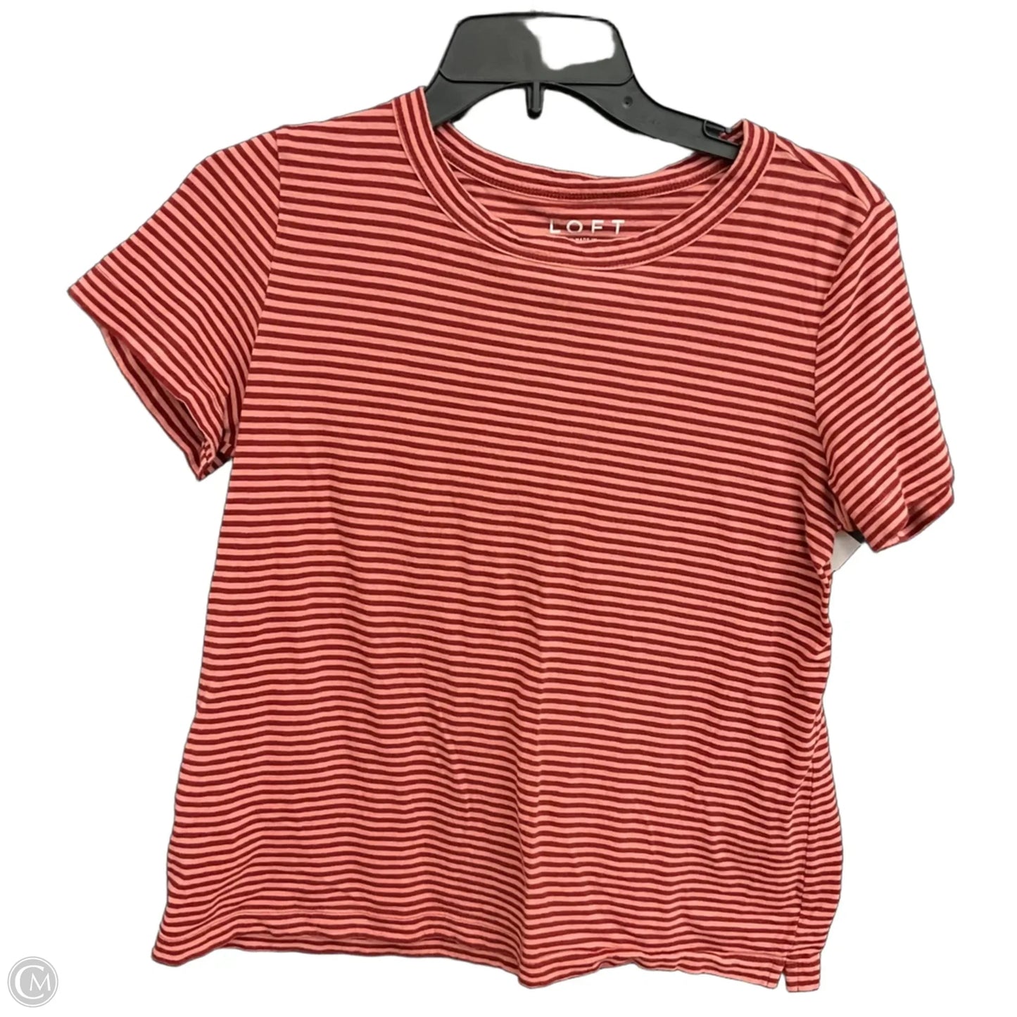 Top Short Sleeve Basic By Loft In Striped Pattern, Size: M