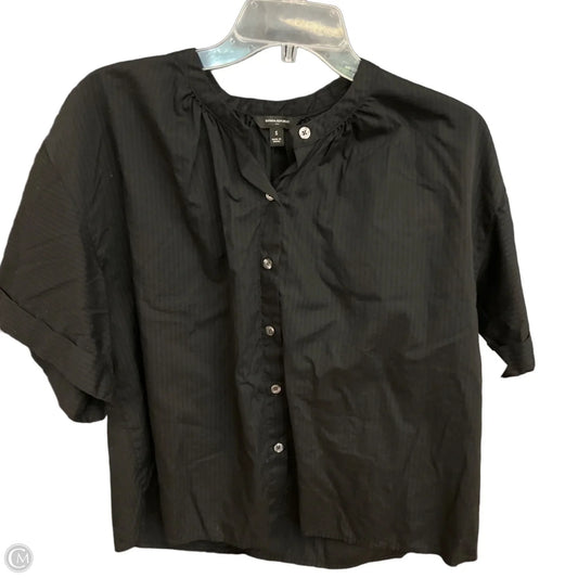 Blouse Short Sleeve By Banana Republic In Black, Size: S