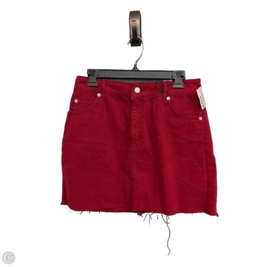 Skirt Mini & Short By Top Shop In Red Denim, Size: 8