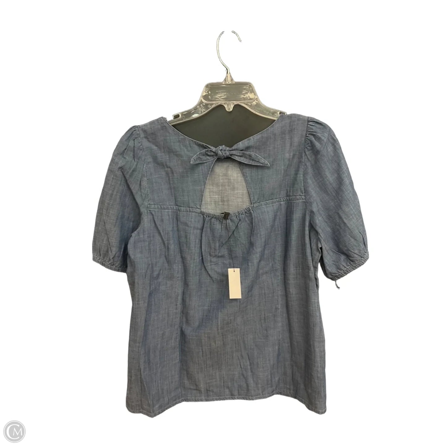 Top Short Sleeve By Talbots In Blue Denim, Size: Lp
