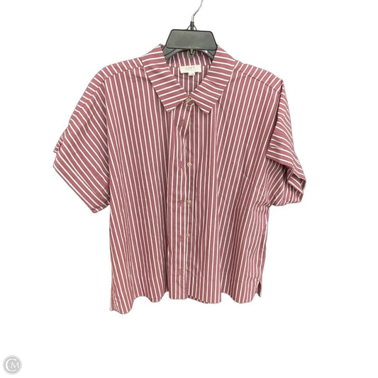 Blouse Short Sleeve By Loft In Striped Pattern, Size: Xl