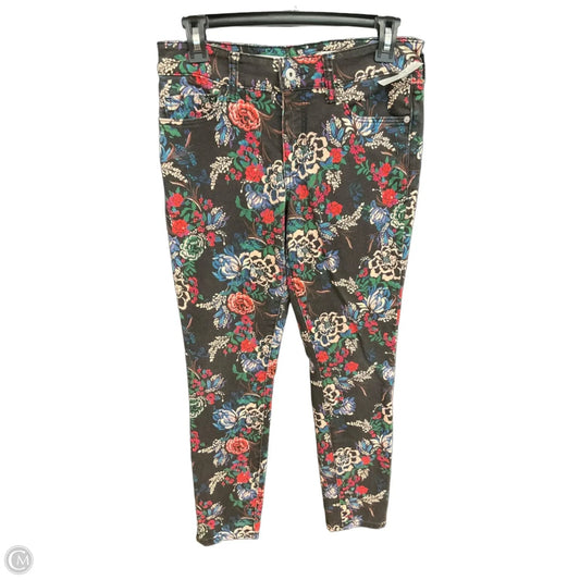 Jeans Skinny By Pilcro In Floral Print, Size: 6
