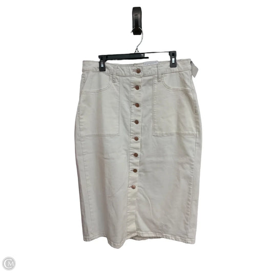 Skirt Midi By Sonoma In White Denim, Size: 14