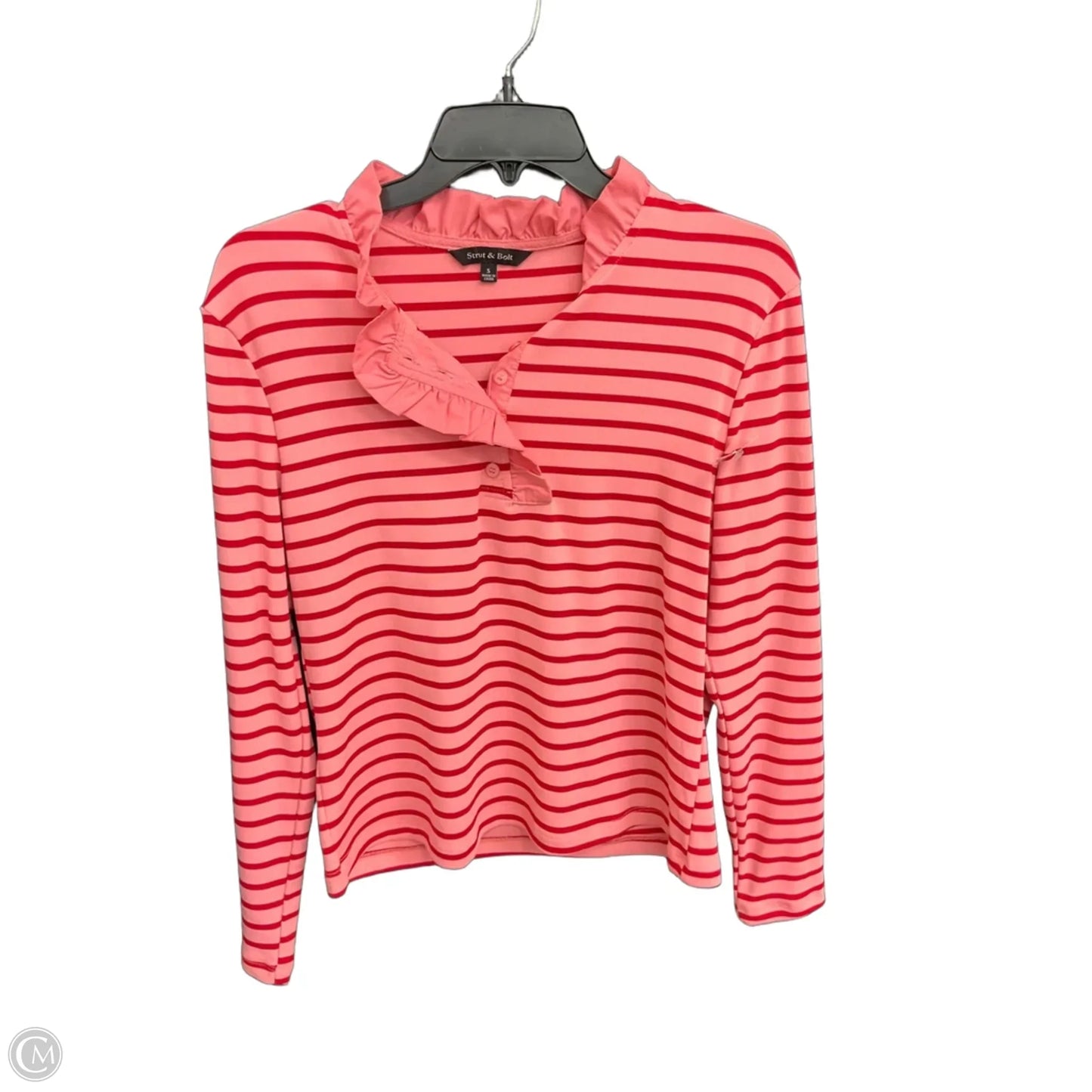 Top Long Sleeve By Strut & Bolt In Striped Pattern, Size: S