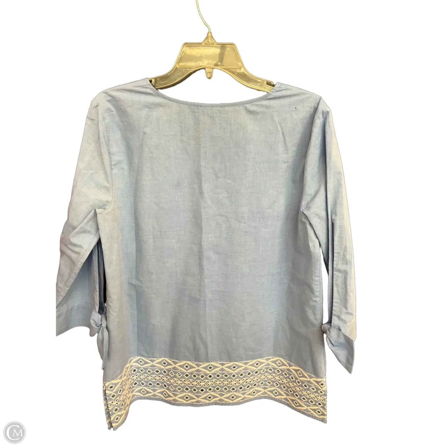 Top 3/4 Sleeve By Talbots In Blue, Size: M
