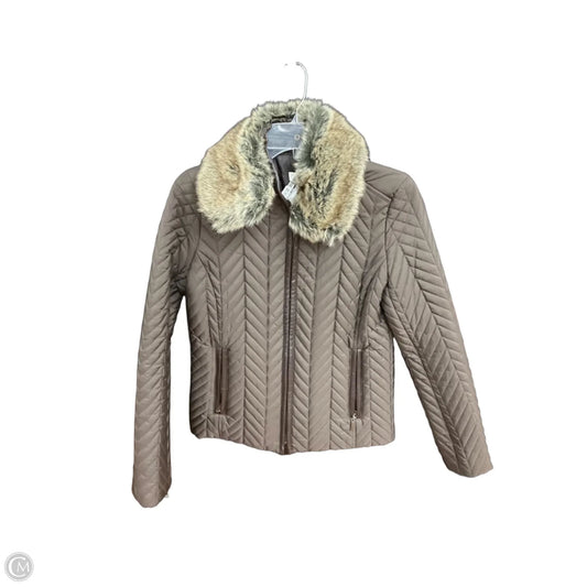 Coat Puffer & Quilted By Charter Club In Brown, Size: S