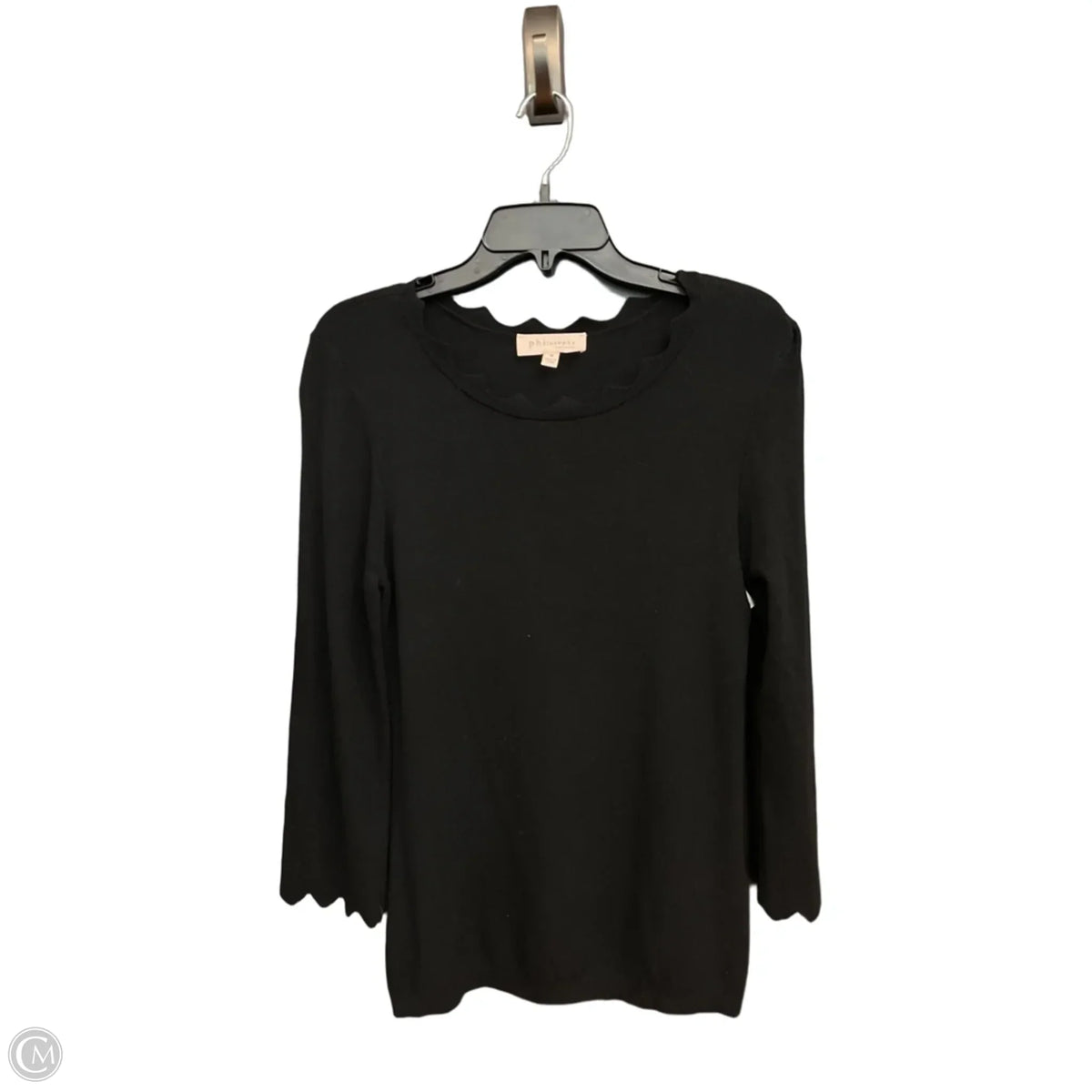 Top Long Sleeve By Philosophy In Black, Size: M