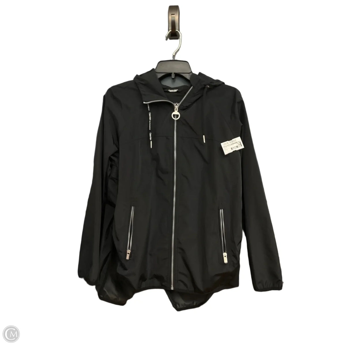 Jacket Windbreaker By Calvin Klein In Black, Size: M