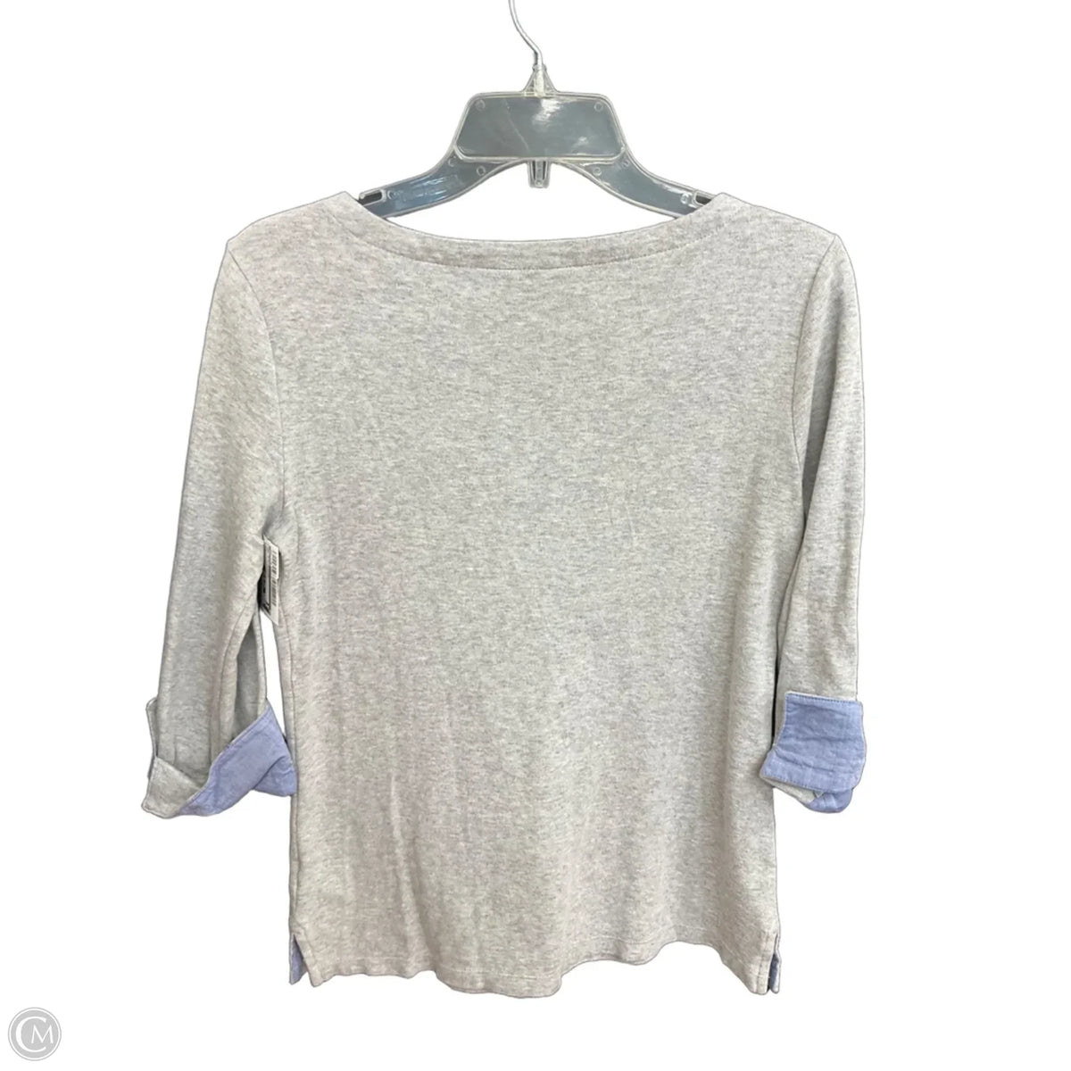 Top 3/4 Sleeve By Nautica In Grey, Size: S