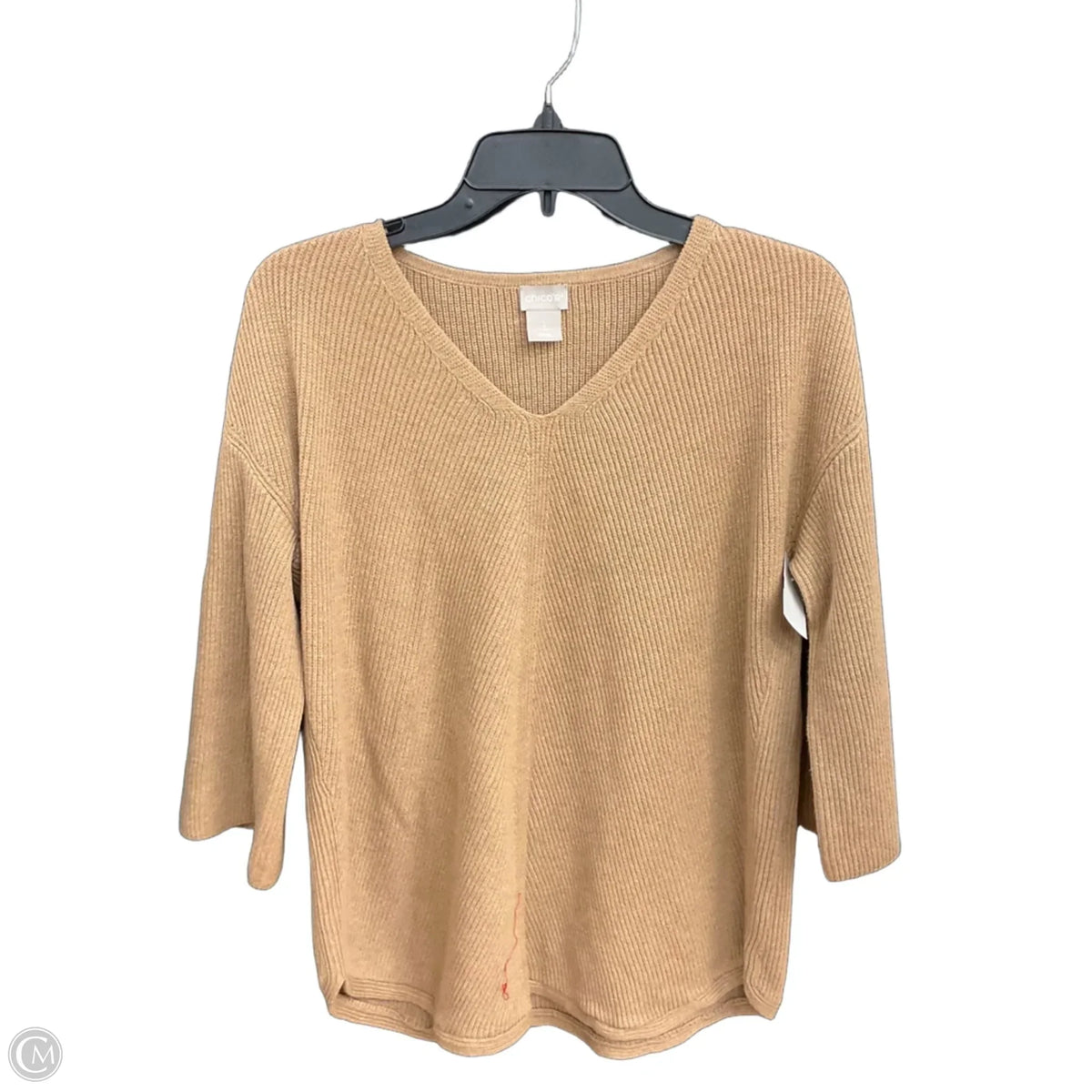Sweater Short Sleeve By Chicos In Brown, Size: L