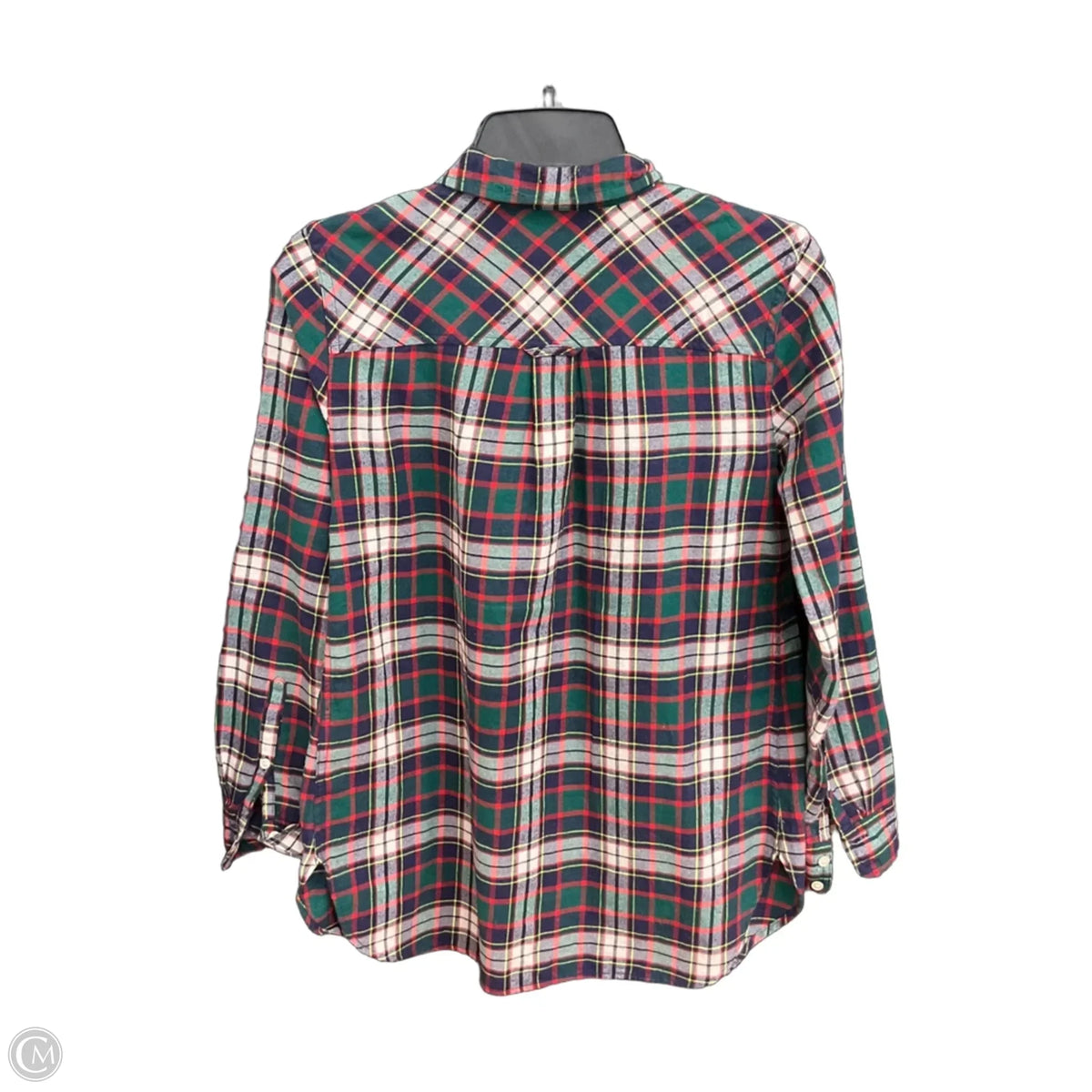 Blouse Long Sleeve By J. Crew In Plaid Pattern, Size: Xs