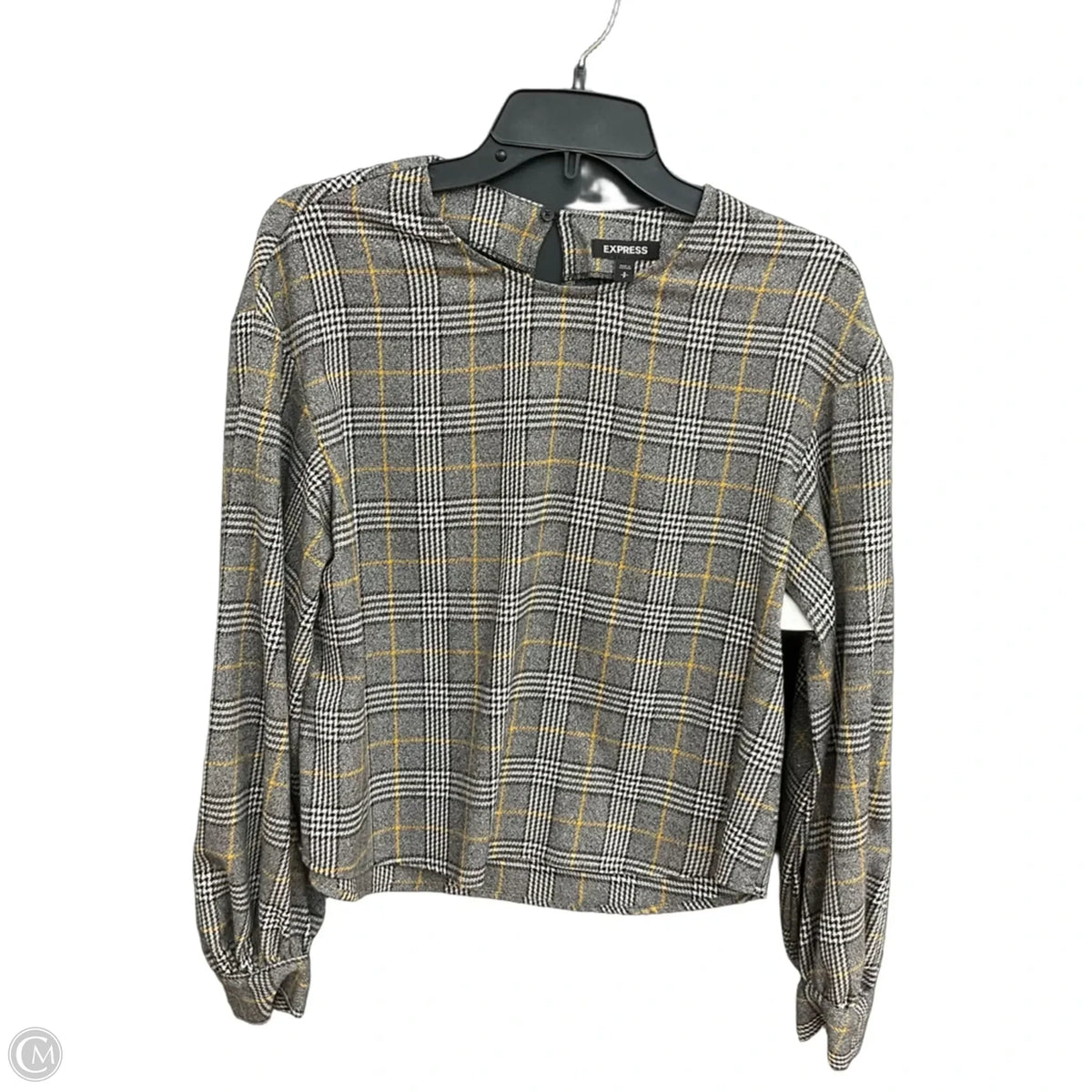 Top Long Sleeve By Express In Plaid Pattern, Size: S