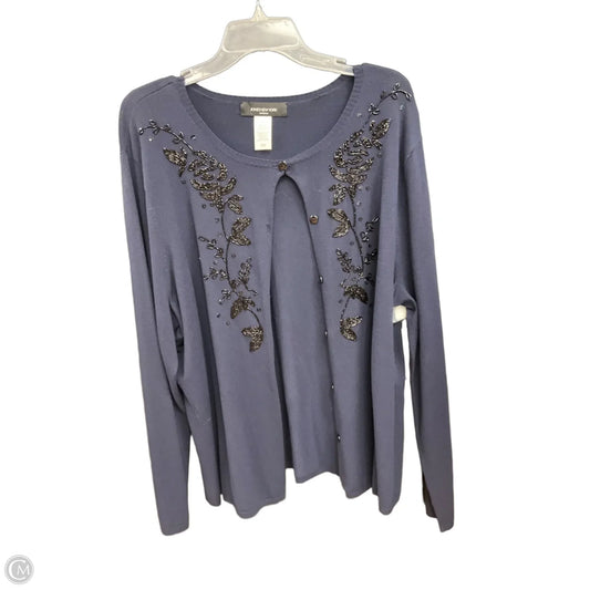 Cardigan By Jones New York In Blue, Size: 2x