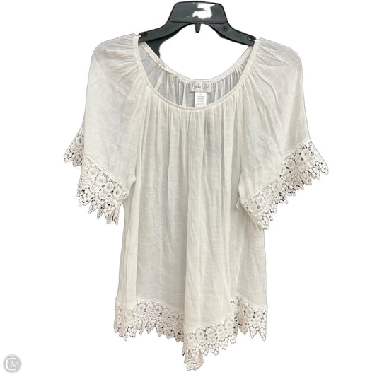 Top Short Sleeve By Clothes Mentor In White, Size: L