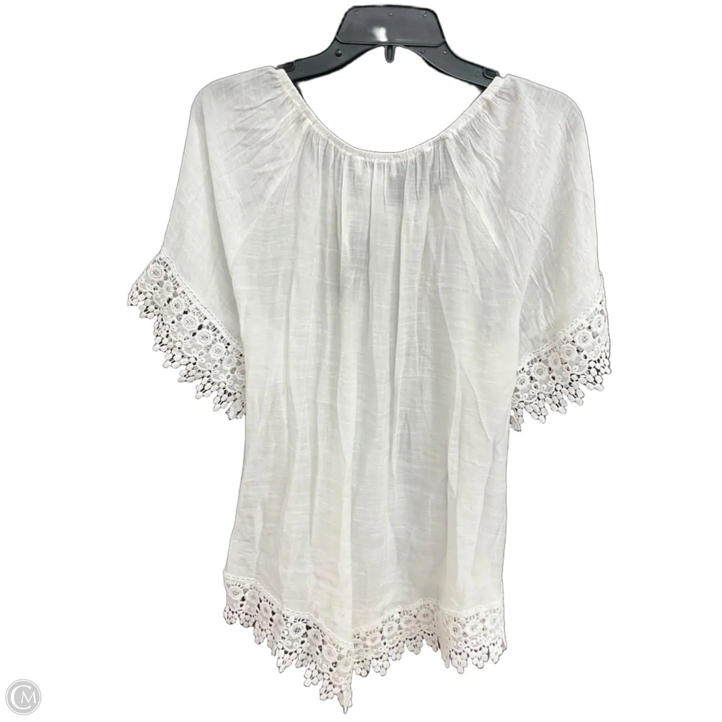 Top Short Sleeve By Clothes Mentor In White, Size: L