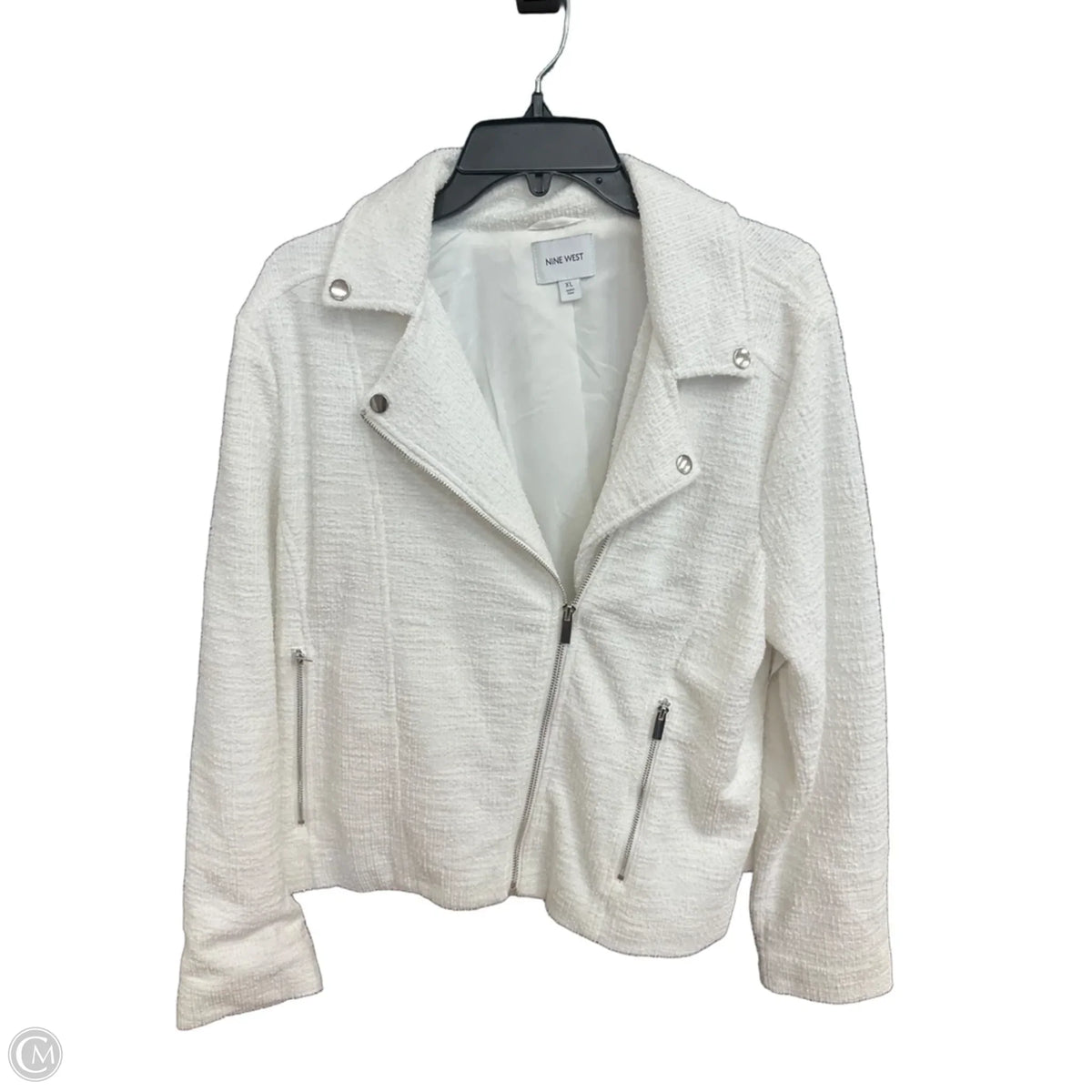 Jacket Moto By Nine West In White, Size: Xl