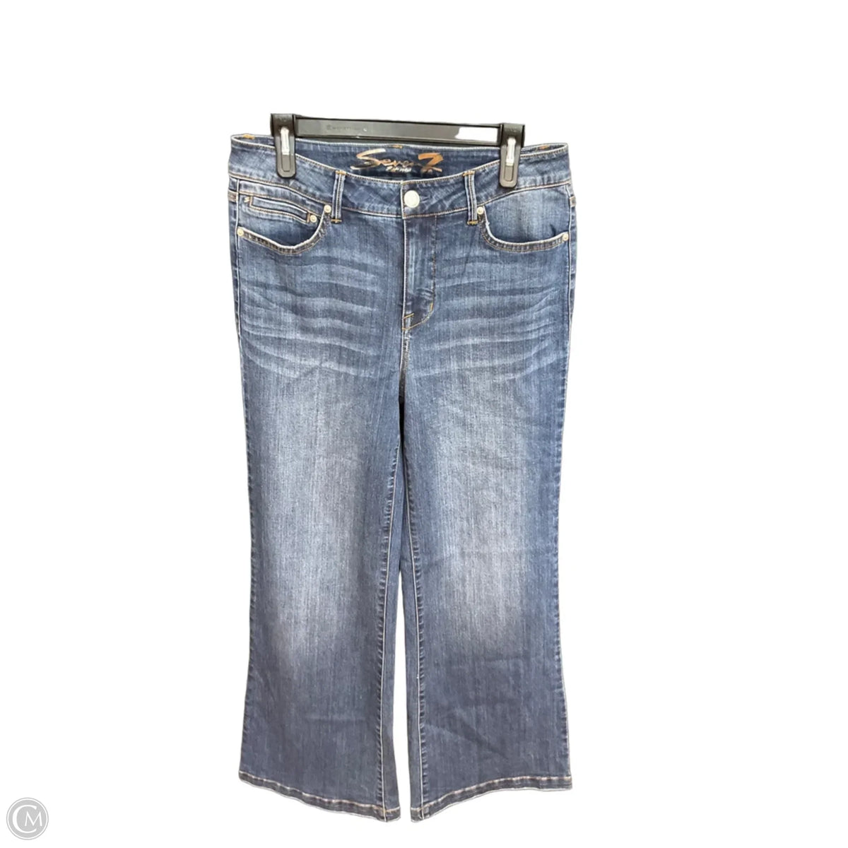 Jeans Boot Cut By Seven 7 In Blue Denim, Size: 8