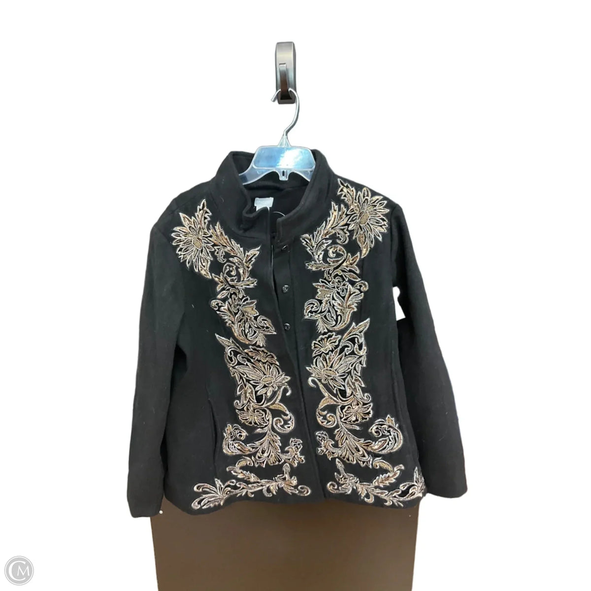 Coat Wool By Chicos In Black, Size: Xl
