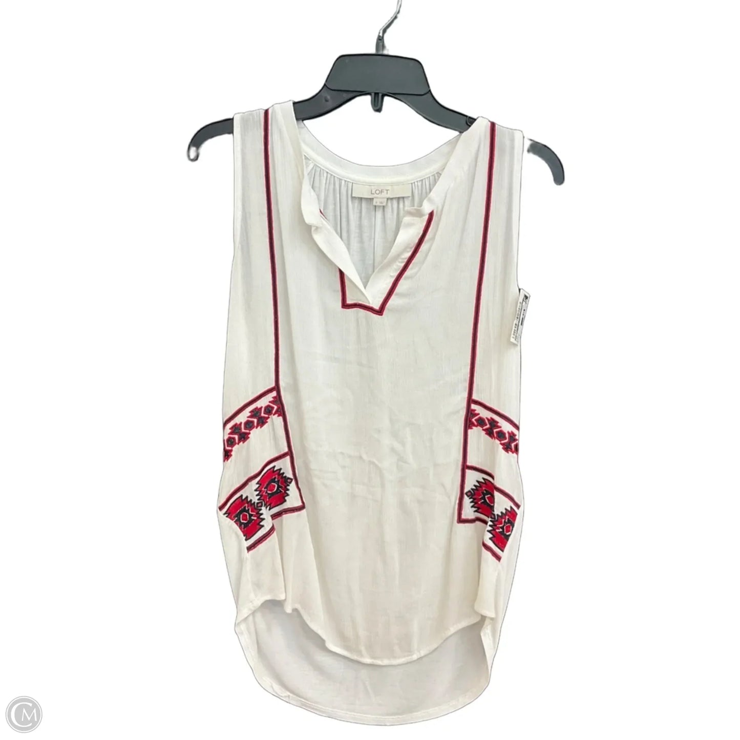 Top Sleeveless By Loft In White, Size: S