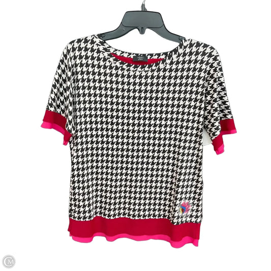 Top Short Sleeve By Cmb In Black & White, Size: S