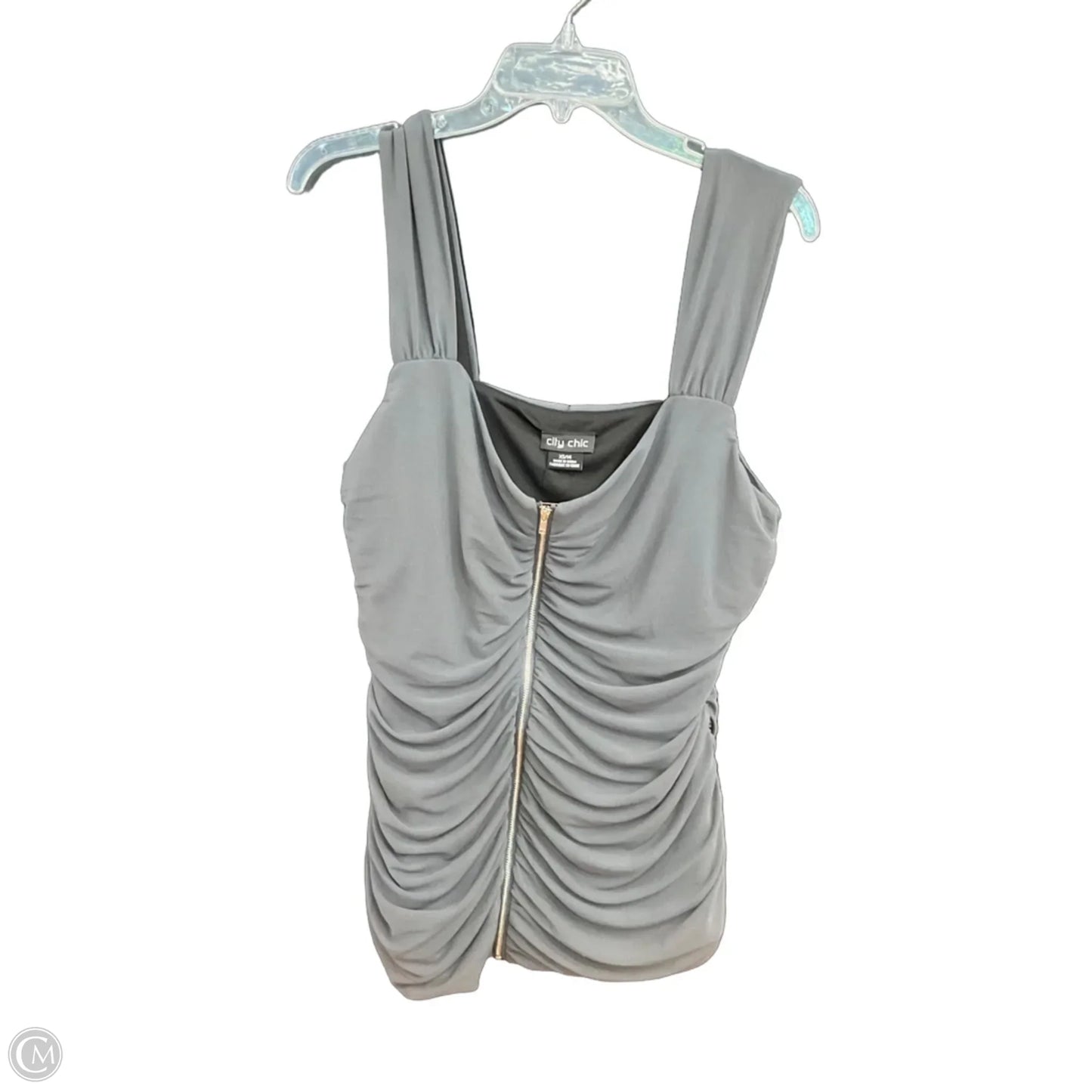 Top Sleeveless By City Chic In Grey, Size: Xs