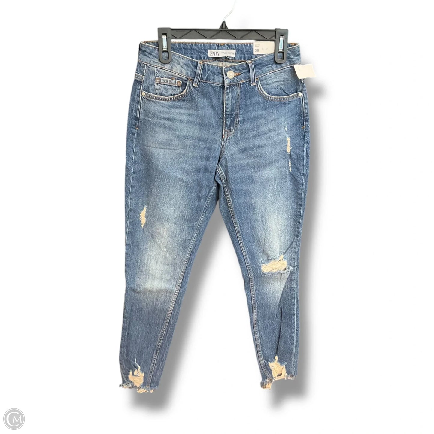Jeans Straight By Zara In Blue Denim, Size: 6