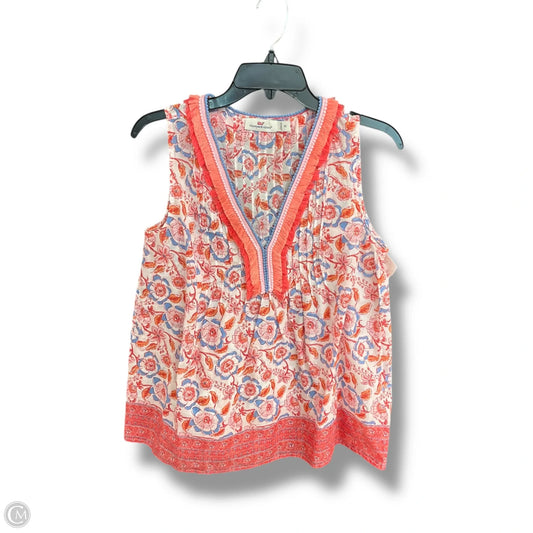 Top Sleeveless By Vineyard Vines In Floral Print, Size: Xs