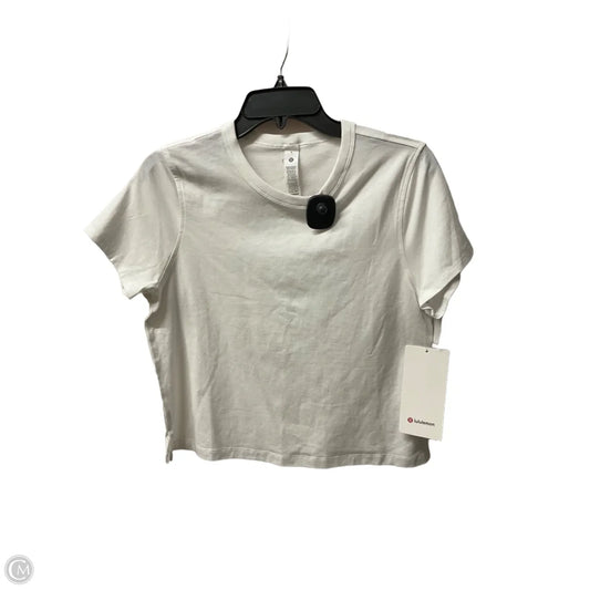 Athletic Top Short Sleeve By Lululemon In White, Size: M