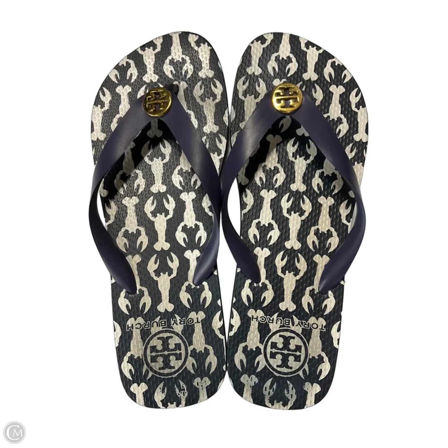 Sandals Designer By Tory Burch In Navy, Size: 7