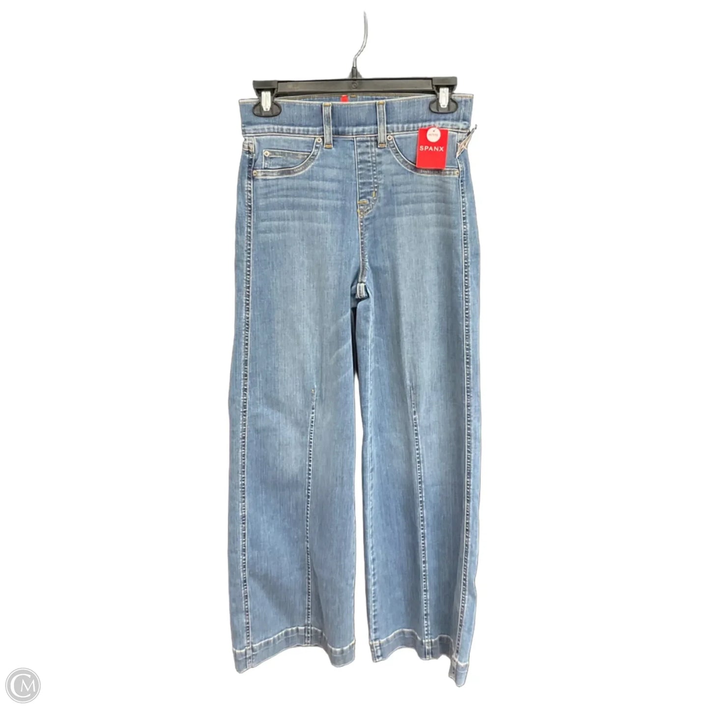 Jeans Wide Leg By Spanx In Blue Denim, Size: 0p