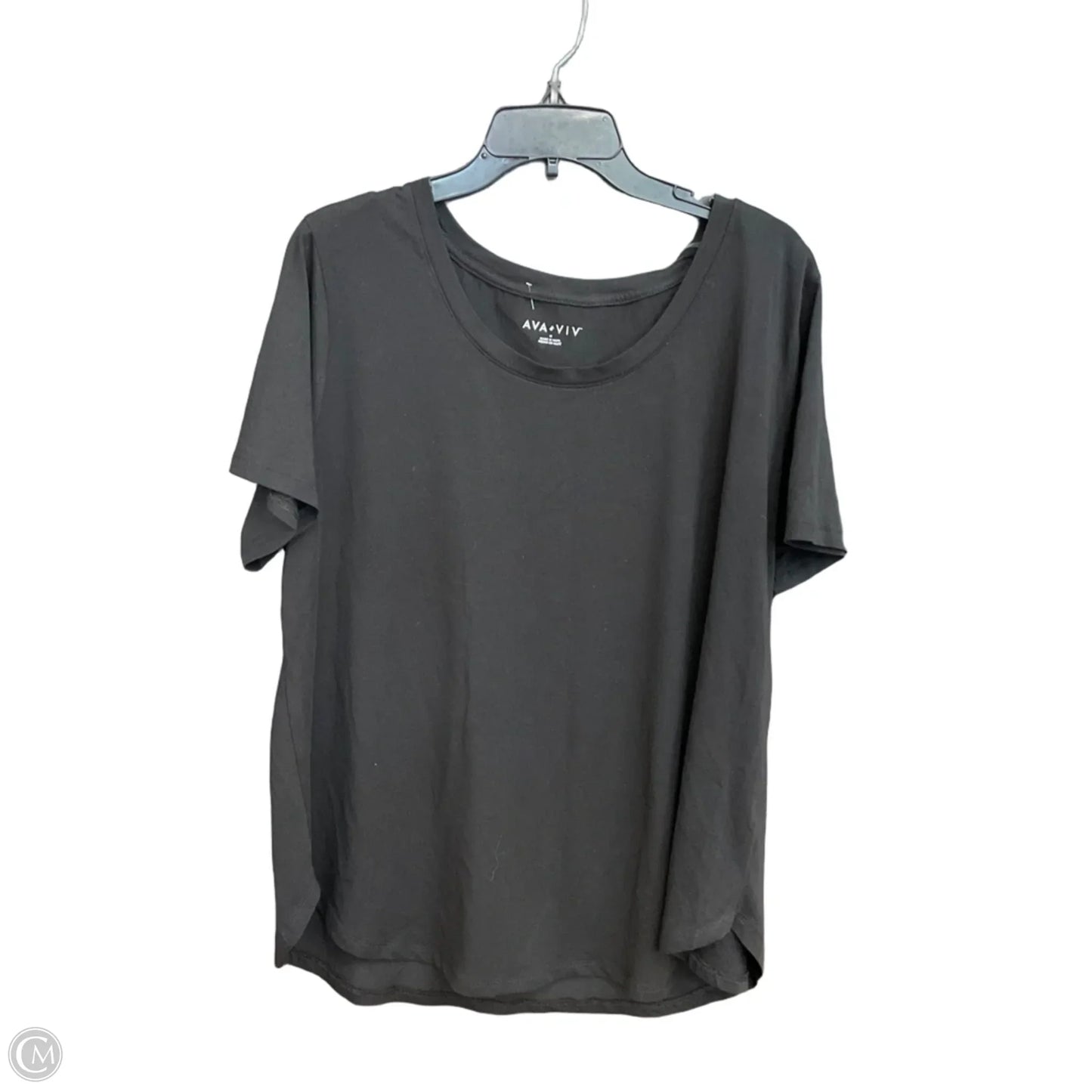 Top Short Sleeve Basic By Ava & Viv In Black, Size: 1x