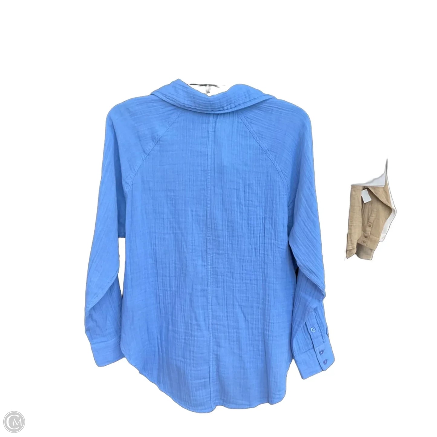 Blouse Long Sleeve By Evereve In Blue, Size: Xs