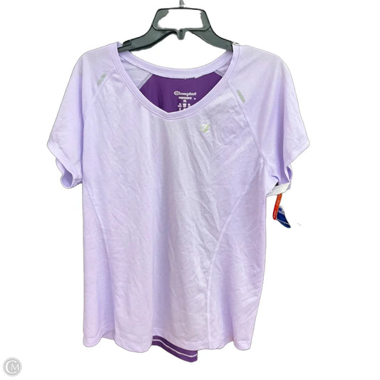 Athletic Top Short Sleeve By Champion In Purple, Size: Xl