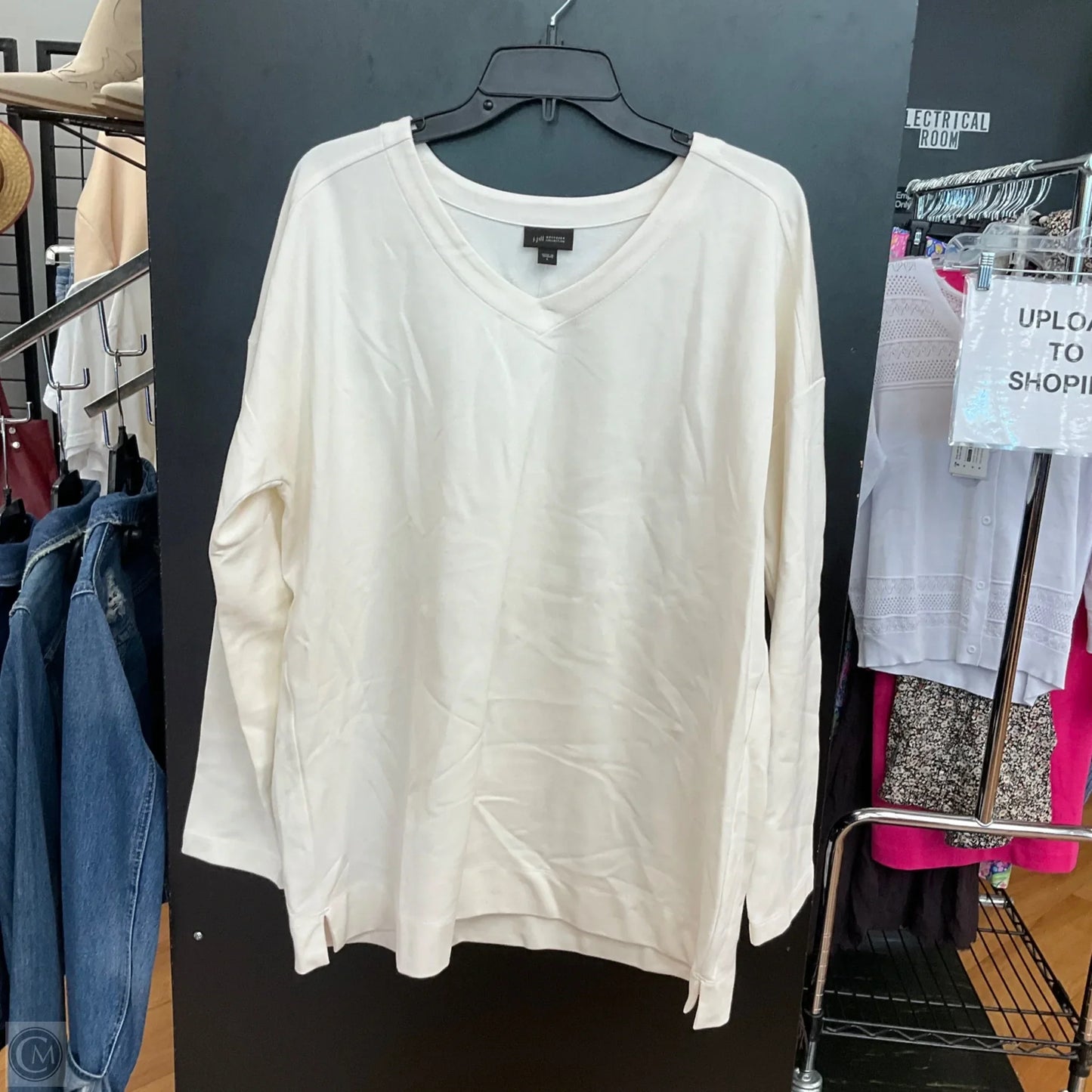 Top Long Sleeve By J. Jill In Cream, Size: L