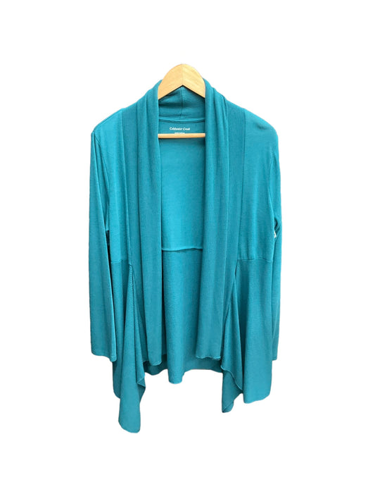 Sweater Cardigan By Coldwater Creek In Teal, Size: Xl